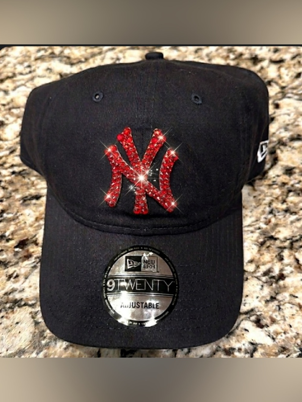 New York Yankees WOMENS Red Swarovski Bling New Era Adjustable Hat Cap Brand New